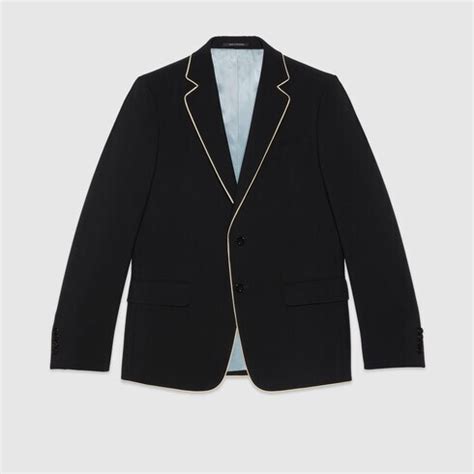 giacca lana gucci uomo prezzo|Giacca elegante in lana mohair in nero .